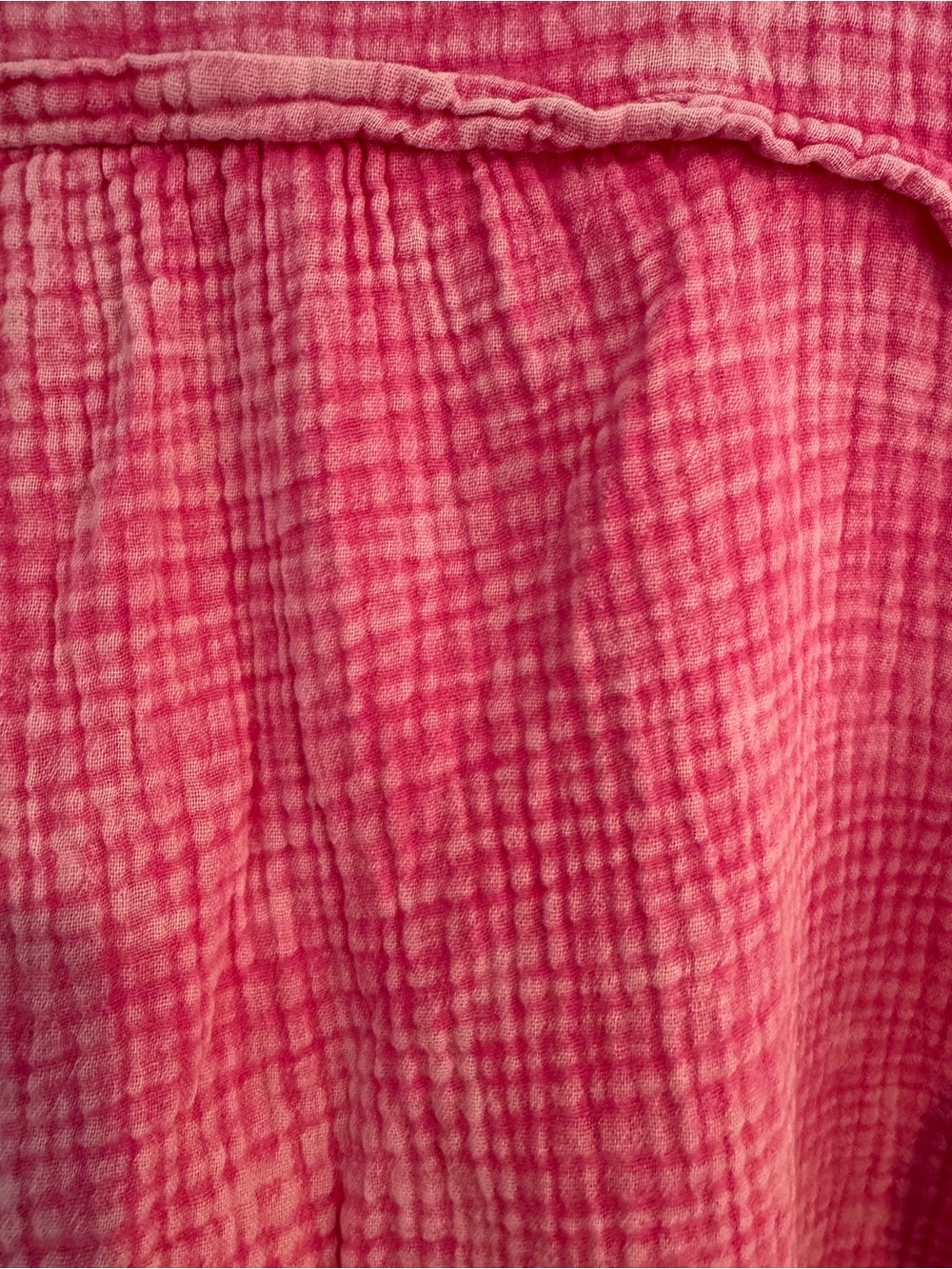 Boutique Pink Cotton Double Gauze Oversized Henley Tunic Top M - Picture 6 of 6